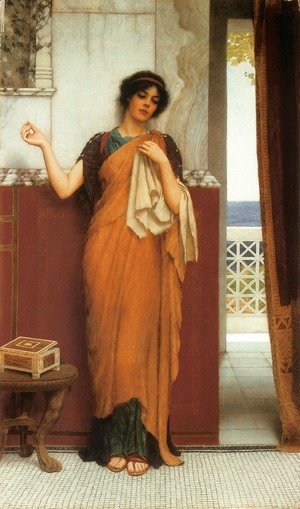 John William Godward - A Stitch in Time (Idle Thoughts)