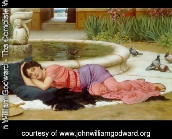 John William Godward - A Cool Retreat