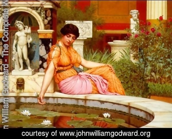 John William Godward - A Lily Pond