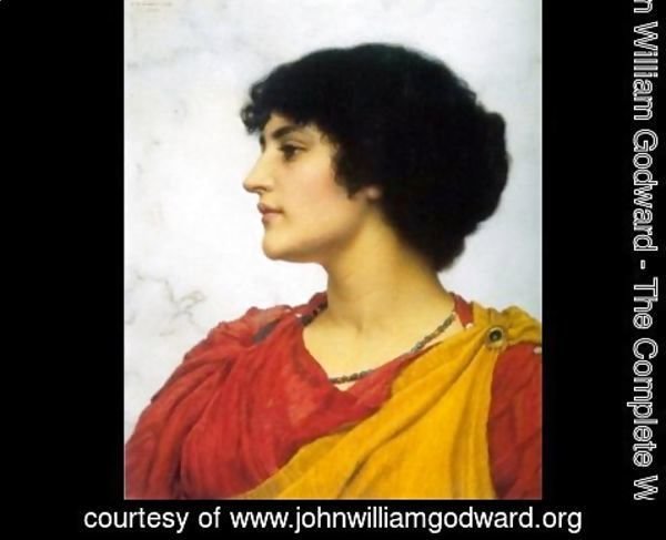John William Godward - An Italian Girls' Head