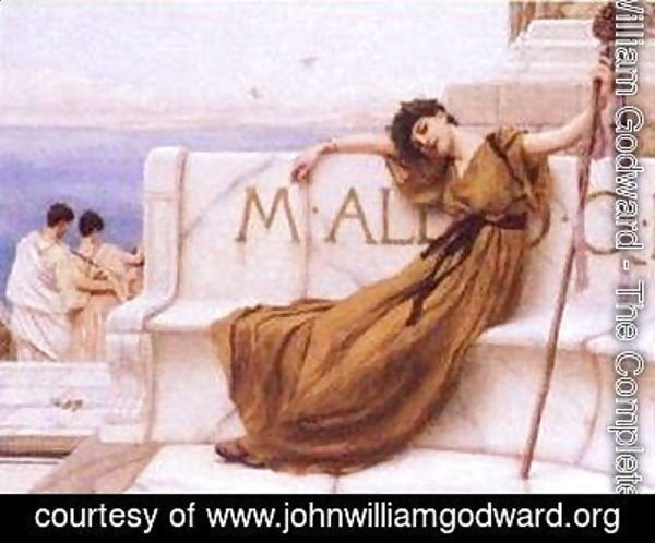 John William Godward - A Priestess of Bacchus