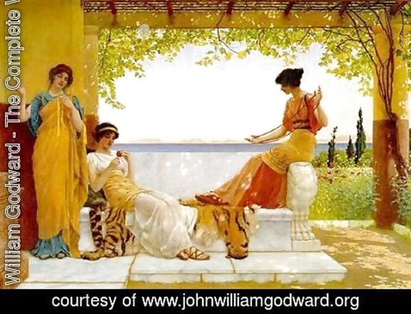 John William Godward - On the Balcony I