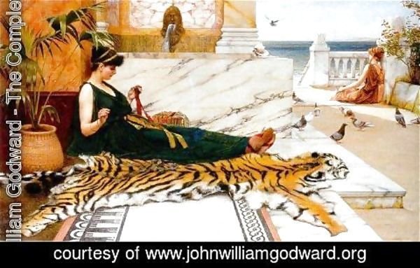 John William Godward - Sewing Girl