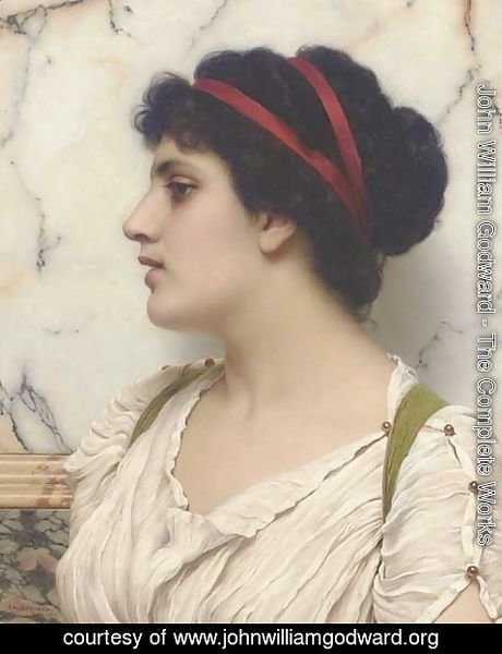 John William Godward - Portrait of a Young Woman