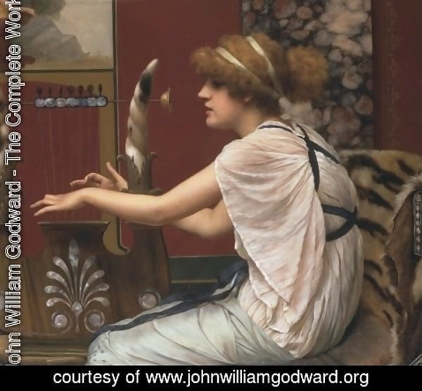 John William Godward - Erato At Her Lyre