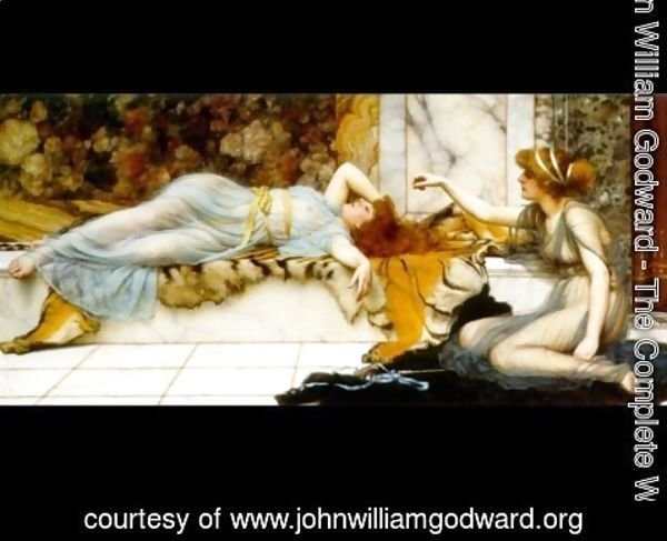 John William Godward - Mischief And Repose