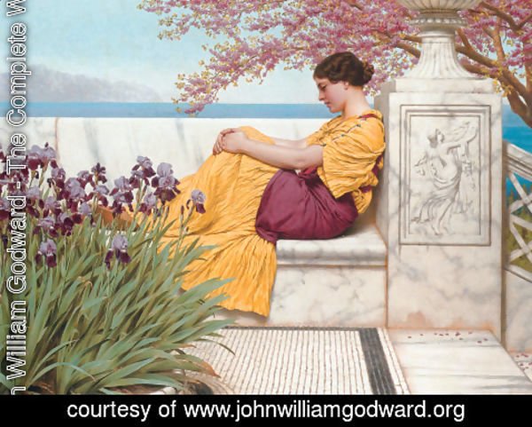 John William Godward - Under The Blossom That Hangs On The Bough